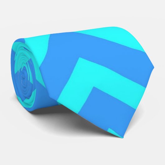 Chevron zig-zag blue and turquoise ネクタイ (ロール)