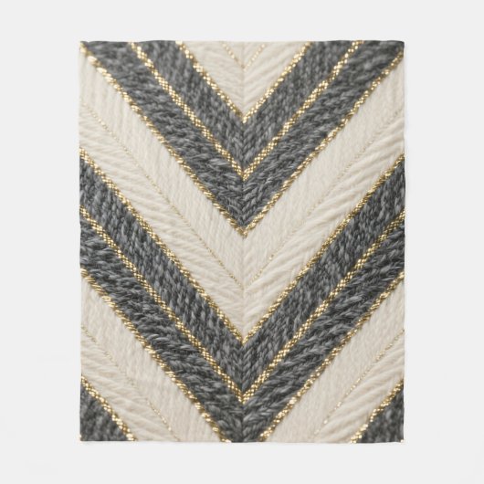 Chevron Zigzag Glam Pattern フリースブランケット (正面)