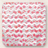 ChevronDalmatianピンクと白 コースター (正面)