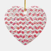 ChevronDalmatianピンクと白 セラミックオーナメント (裏面)