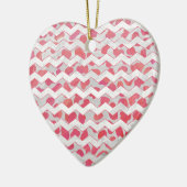 ChevronDalmatianピンクと白 セラミックオーナメント (左)