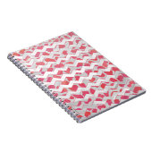 ChevronDalmatianピンクと白 ノートブック (右側)