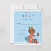 Chevrons RSVPの王子を言うためにちょうど呼びます 出欠カード (裏面)