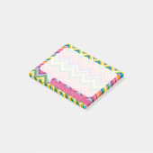 Chevrons Talkバカラフルブルホワイトシンプル名 ポストイット (アングル)