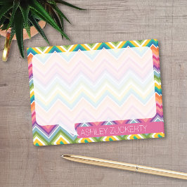 Chevrons Talkバカラフルブルホワイトシンプル名 ポストイット