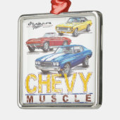 Chevy筋肉クリスマスのオーナメント メタルオーナメント (左)