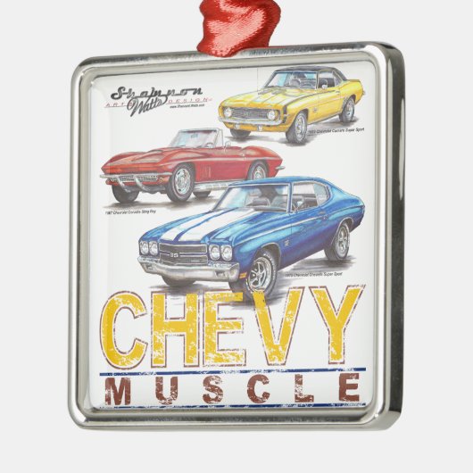 Chevy筋肉クリスマスのオーナメント メタルオーナメント (左)