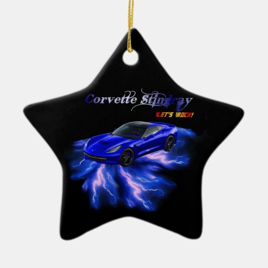 Chevy: コルベットのアカエイ2013年 セラミックオーナメント (正面)