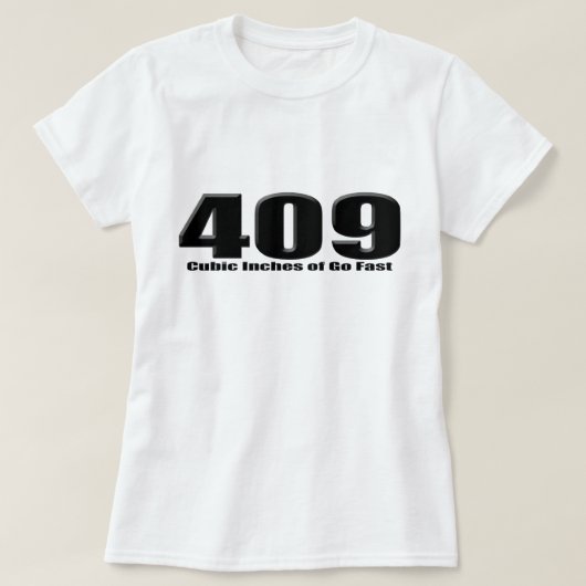 chevy 409立方インチの大きいブロックのインパラ tシャツ (デザイン正面)