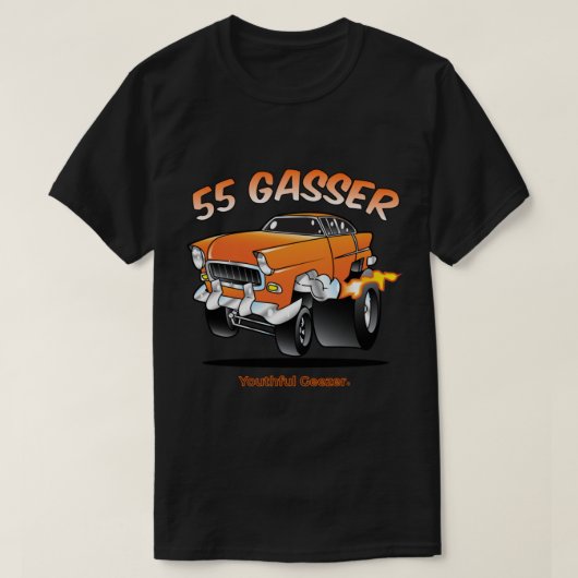 Chevy 55ガッサーマンガートーカー漫画 tシャツ (デザイン正面)