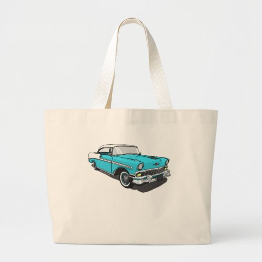 Chevy Bel Air -青 ラージトートバッグ (正面)