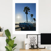 "Chevy Bel Air at Venice Beach." ポスター (ホームオフィス)