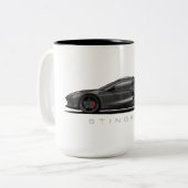 Chevy Corvette C8 Black Illustration ツートーンマグカップ (正面左)