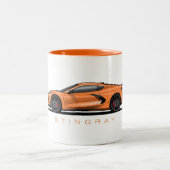 Chevy Corvette C8 Black Illustration ツートーンマグカップ (中央)