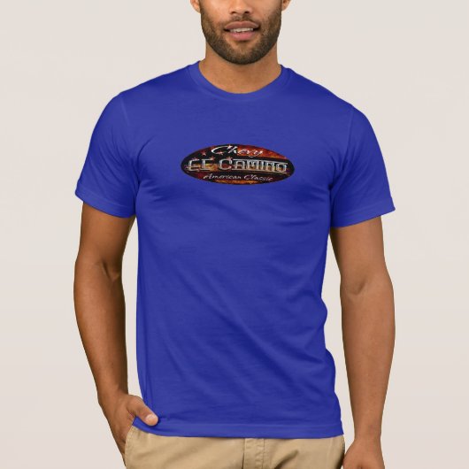 Chevy El Camino -楕円形の旗の紋章のクラシック Tシャツ (正面)