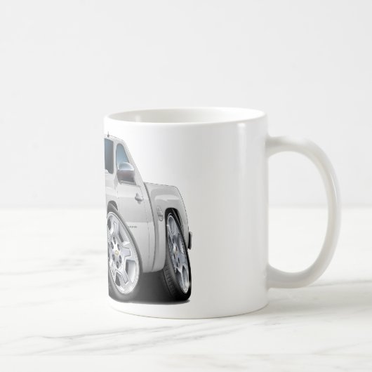 Chevy Silveradoの白のトラック コーヒーマグカップ (右)
