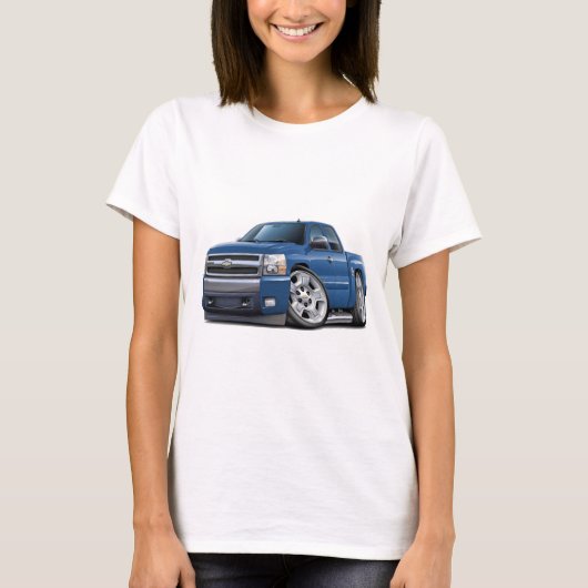 Chevy Silveradoの青い花こう岩の延長タクシー Tシャツ (正面)