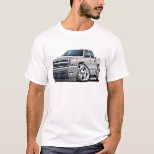 Chevy Silverado Dualcabの白のトラック Tシャツ