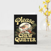 Chew Quieter Funny Bird Saying カード (黄色い花)