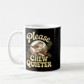 Chew Quieter Funny Bird Saying  コーヒーマグカップ (左)