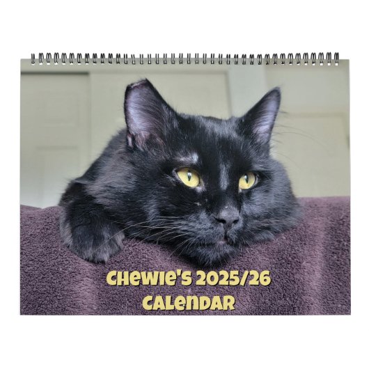 Chewie 黒猫: 18か月にわたる眉毛と肉球の記録 カレンダー (カバー)