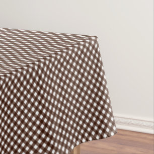 CHEX 13 – ダークブラウン – コットンテーブルクロス60x84in テーブルクロス