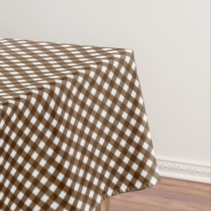CHEX 14-BROWN-COTTON TABLELOTH 60x104in テーブルクロス