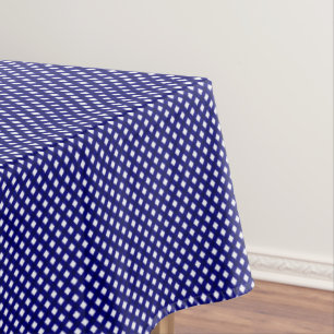 CHEX 4-DARK BLUE-COTTON TABLELOTH 52x70in テーブルクロス