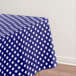CHEX 4-DARK BLUE-COTTON TABLELOTH 60x104in テーブルクロス