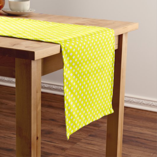 CHEX 8-YELLOW-COTTON TABLE RUNNER-14x72in ショートテーブルランナー (インサイチュ)