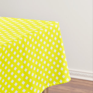 CHEX 8-YELLOW-COTTON TABLELOTH 60x104in テーブルクロス
