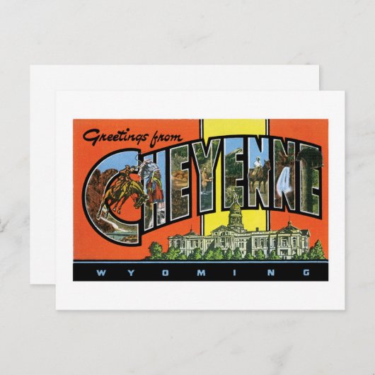Cheyenneからのご挨拶Wyoming!ヴィンテージポストカード ポストカード (正面/裏面)