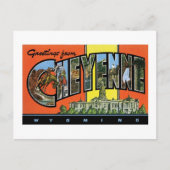 Cheyenneからのご挨拶Wyoming!ヴィンテージポストカード ポストカード (正面)