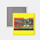 Cheyenneからのご挨拶Wyoming!ヴィンテージポストカード マグネット (正面/裏面)