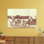 Cheyenneインディアンオンthe Move, 1878 （b/w写真） キャンバスプリント (インサイチュ (リビング))