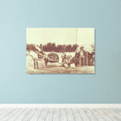 Cheyenneインディアンオンthe Move, 1878 （b/w写真） キャンバスプリント (インサイチュ (ウッドフロア))