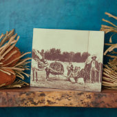 Cheyenneインディアンオンthe Move, 1878 （b/w写真） フォトプラーク (側面)