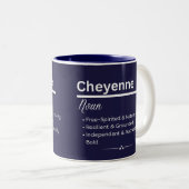 Cheyenne Personalized Girl Name Meaning Coffee Mug ツートーンマグカップ (正面右)