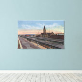 Cheyenne, WY – ユニオン太平洋鉄道駅 キャンバスプリント (インサイチュ (ウッドフロア))