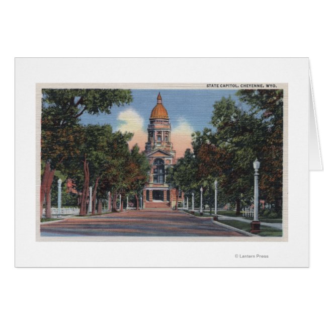 Cheyenne, WY -州キャピトルとドリベワのビュー (正面横)