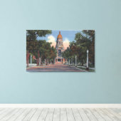 Cheyenne, WY -州キャピトルとドリベワのビュー キャンバスプリント (インサイチュ (ウッドフロア))