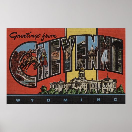 Cheyenne, Wyoming – 大きな文字のシーン ポスター (正面)