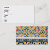 Cheykhのモスクのミフラーブからのタイルを囲んで下さい 名刺 (正面/裏面)