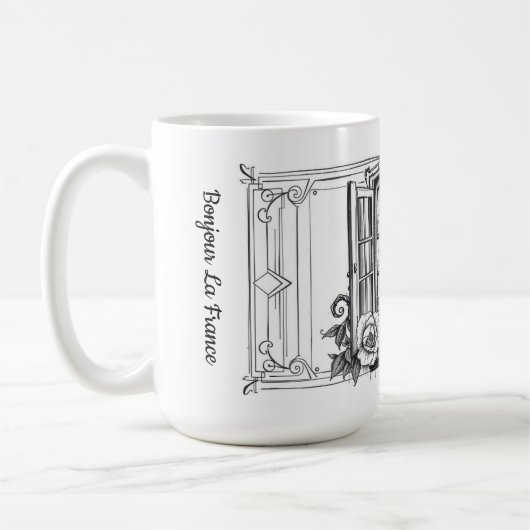 Chez Nous Personalized Family Name French コーヒーマグカップ (左)