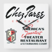 Chez Paree, Theater Restaurant, Chicago, IL スクエア壁時計 (正面)