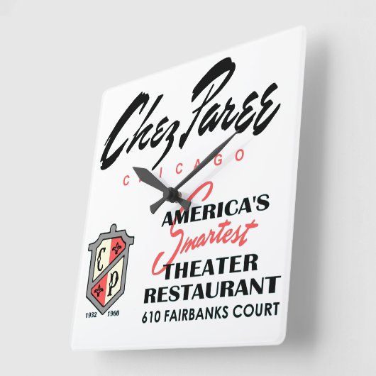 Chez Paree, Theater Restaurant, Chicago, IL スクエア壁時計 (傾斜)