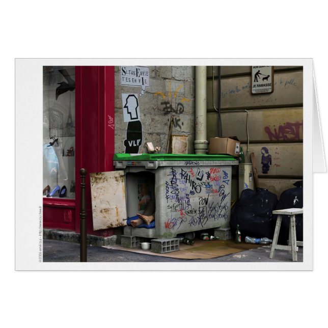 CHEZ RAYMONDカード – デジタル現実主義アート (正面横)