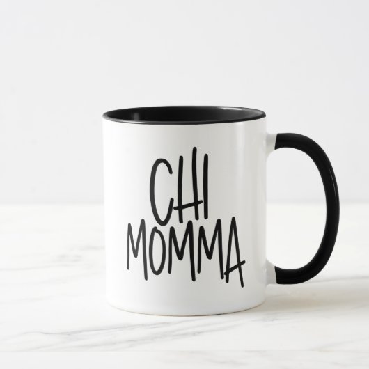 Chi Momma Cute, Silly, Chic Chihuahua Dog Mom マグカップ (右)