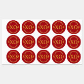 Chi Omega Sorority Stickers ラベル (シート)