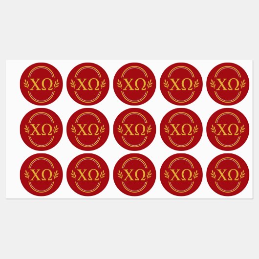 Chi Omega Sorority Stickers ラベル (シート)